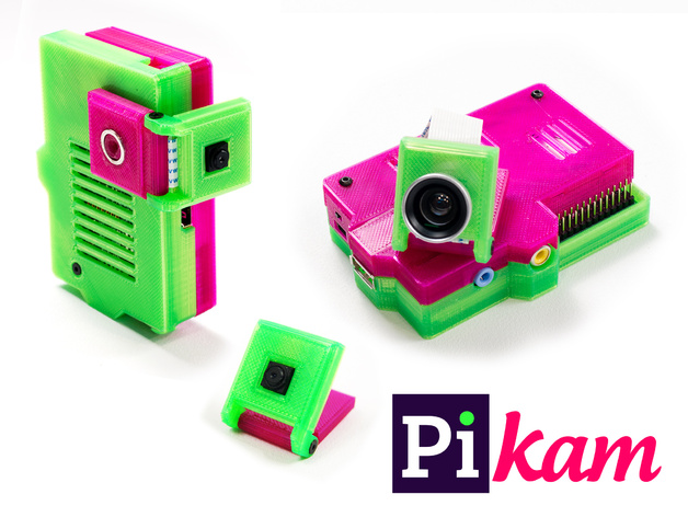 PiKam - Flat Camera Case for Raspberry Pi with Magnetic Holder