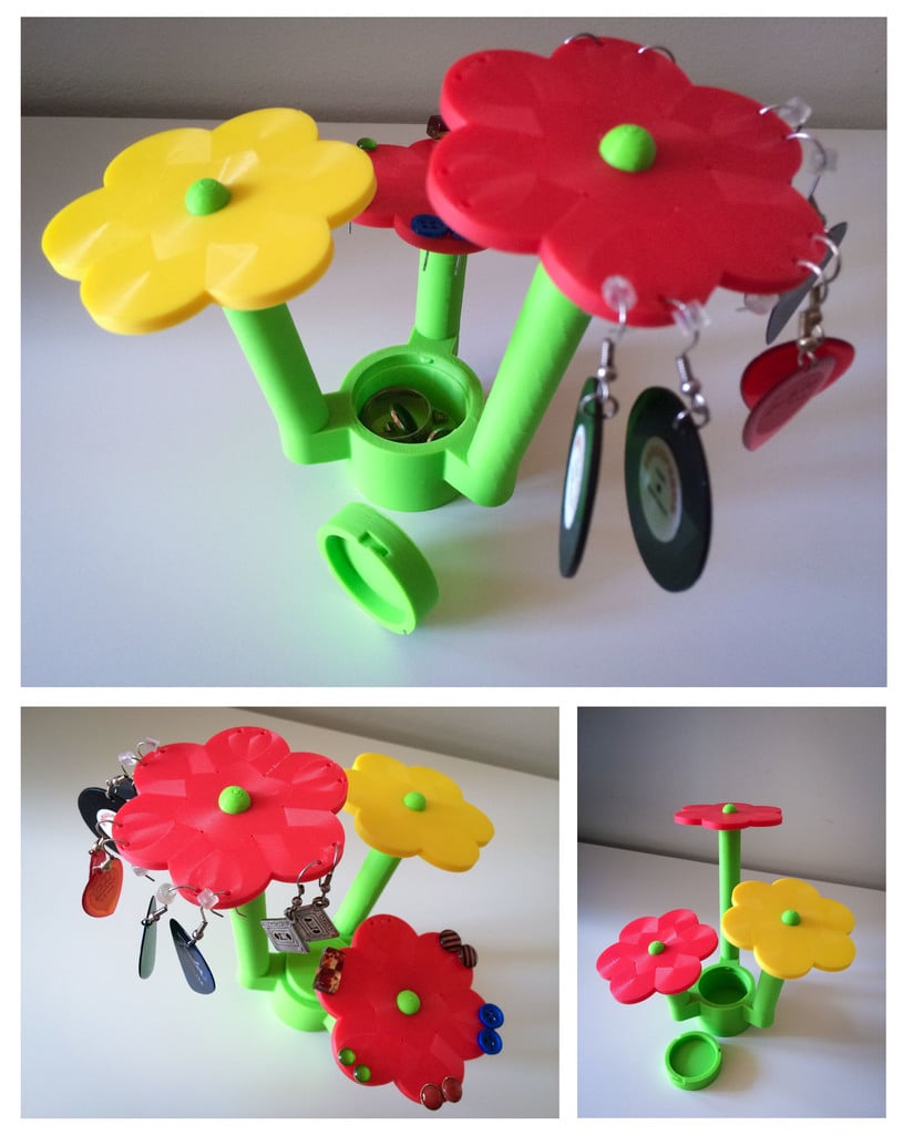 LEGO flower - earring stand with box