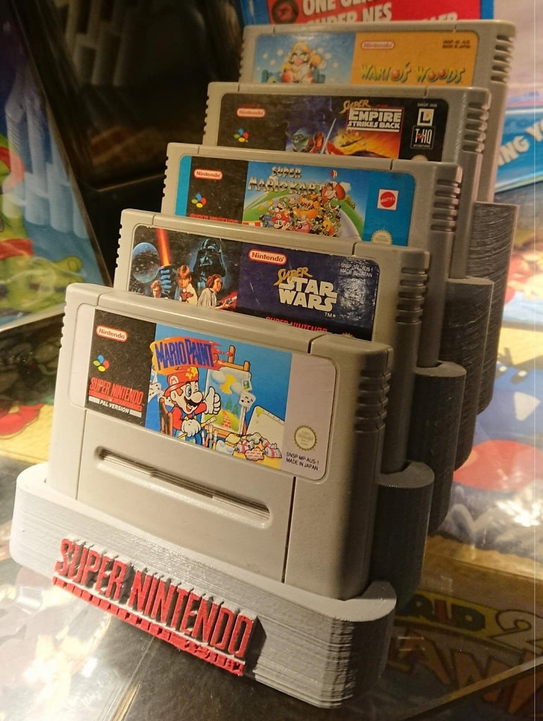 SNES Cart Holder with Super Nintendo Logo