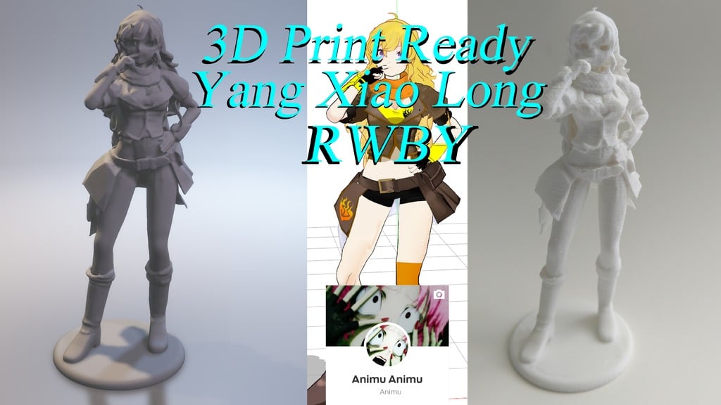 3D PRINT READY!! Yang Xiao Long from RWBY
