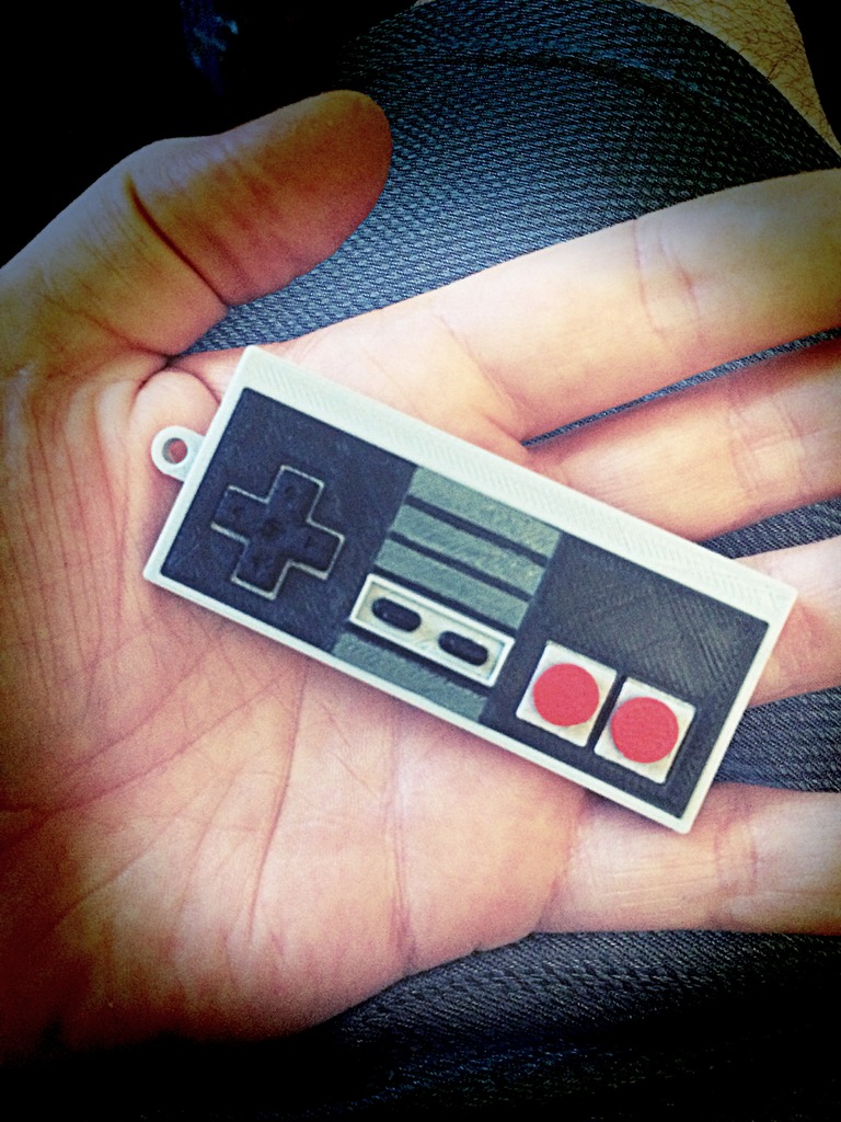 NES Controller Keychain - Full Color