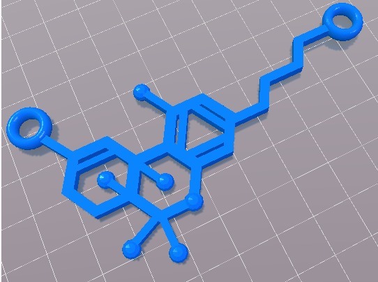 Marijuana THC Molecule Necklace Pendant