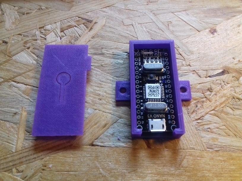 Arduino Nano V3 case with Micro USB connector (with reset button)