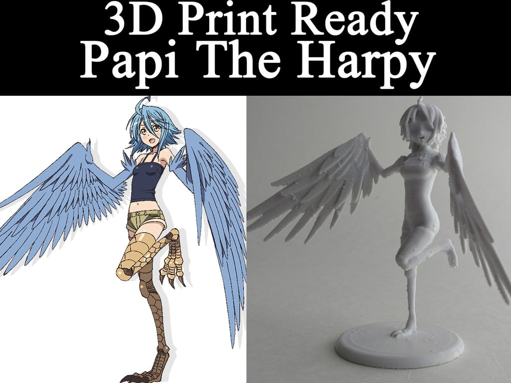 3D PRINT READY!! Papi The Harpy
