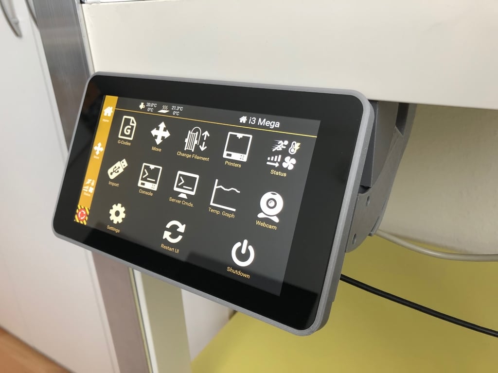 RPI 7" Touchscreen Tilt Mount for Ikea Lack Printer Enclosure
