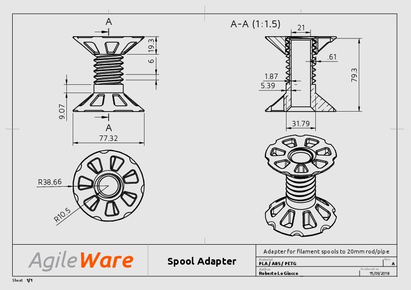 Agile Spool Adapter (20mm)