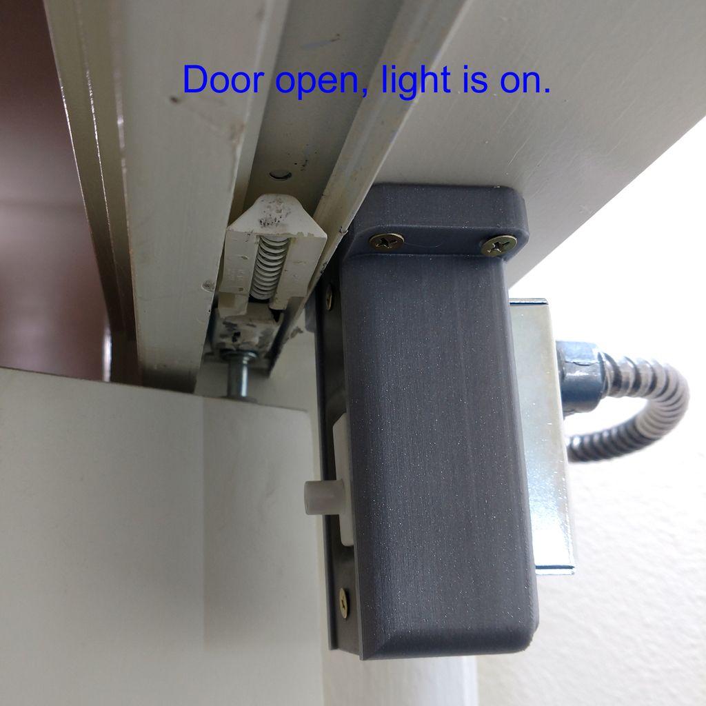 Bracket to use door jam switch on bi-fold closet door.