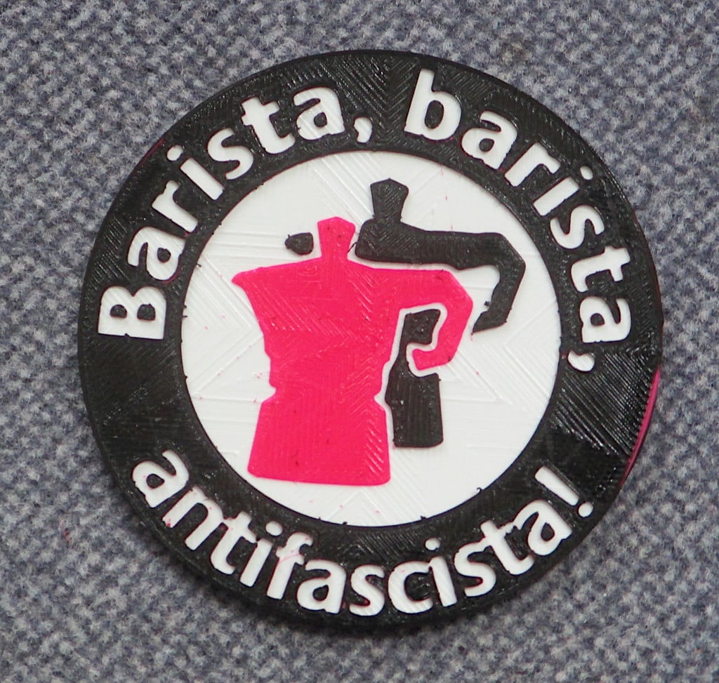 barista barista antifascisata badge