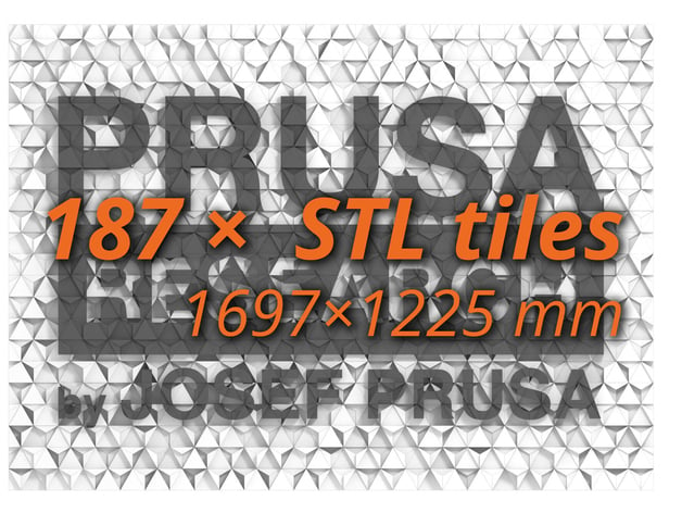 Prusa Research Wall Logo Mosaic Crowd Print 187 Tiles
