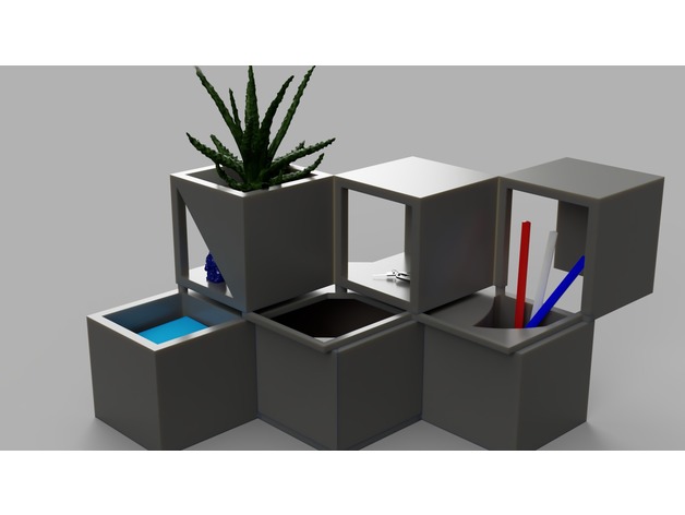 Cube Rt Rotating Tower Desk Organizer By Pocketcone Thingiverse