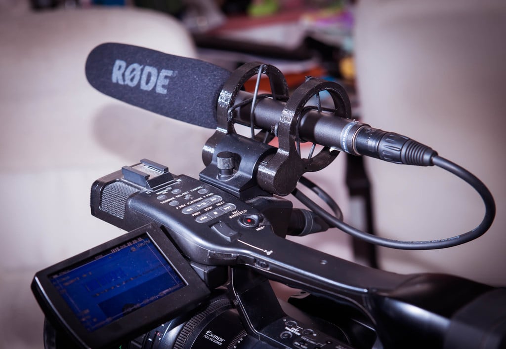 Microphone shock mount for camera