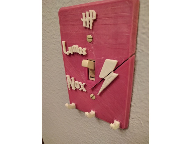 Harry Potter Lightswitch Cover chopped for M3D printer / 100mm bed