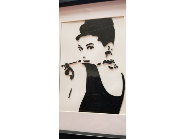 Audrey Hepburn Breakfast At Tiffany’S Stencil Art 3D Print