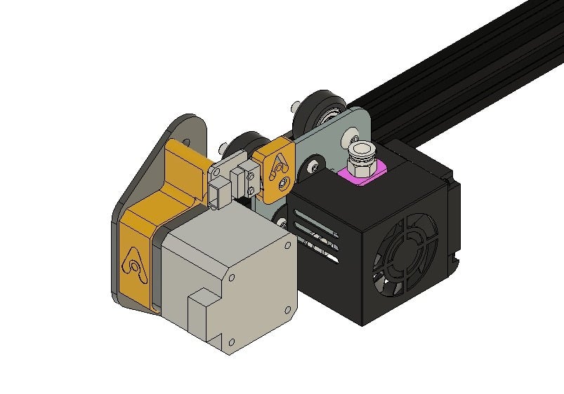 Ender 3 X-axis stepper motor damper mount for press-fit pulleys