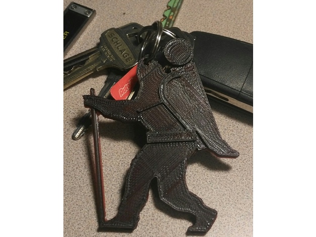 Sasquatch backpacker silhouette key chain