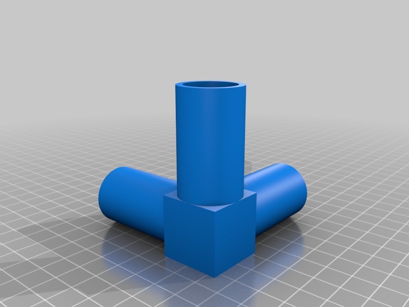 My Customized Customisable 3 way elbow joint for rods / tubes