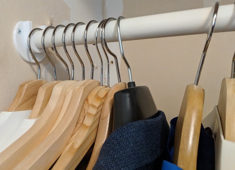 Wardrobe closet rod bracket / bar holder