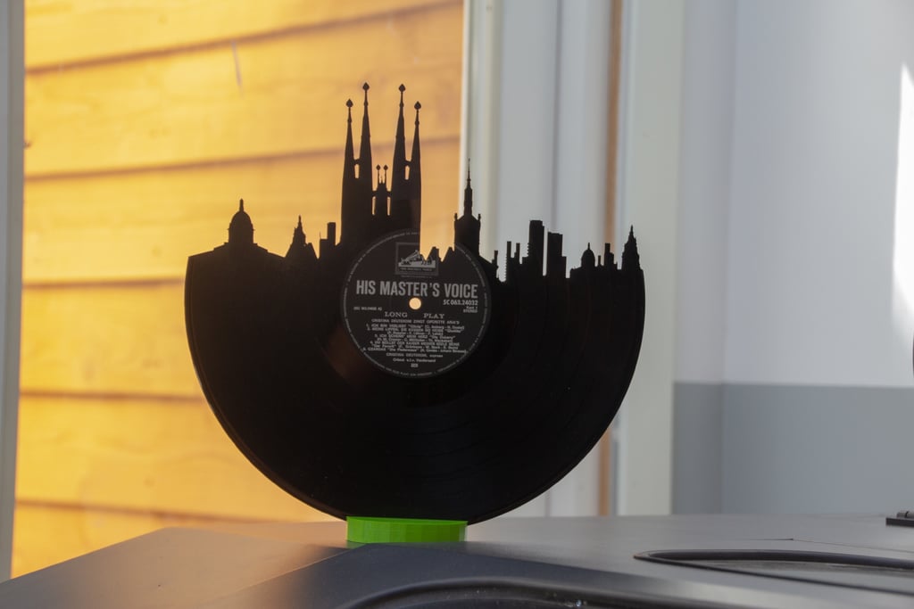 Vinyl Record Barcelona Skyline