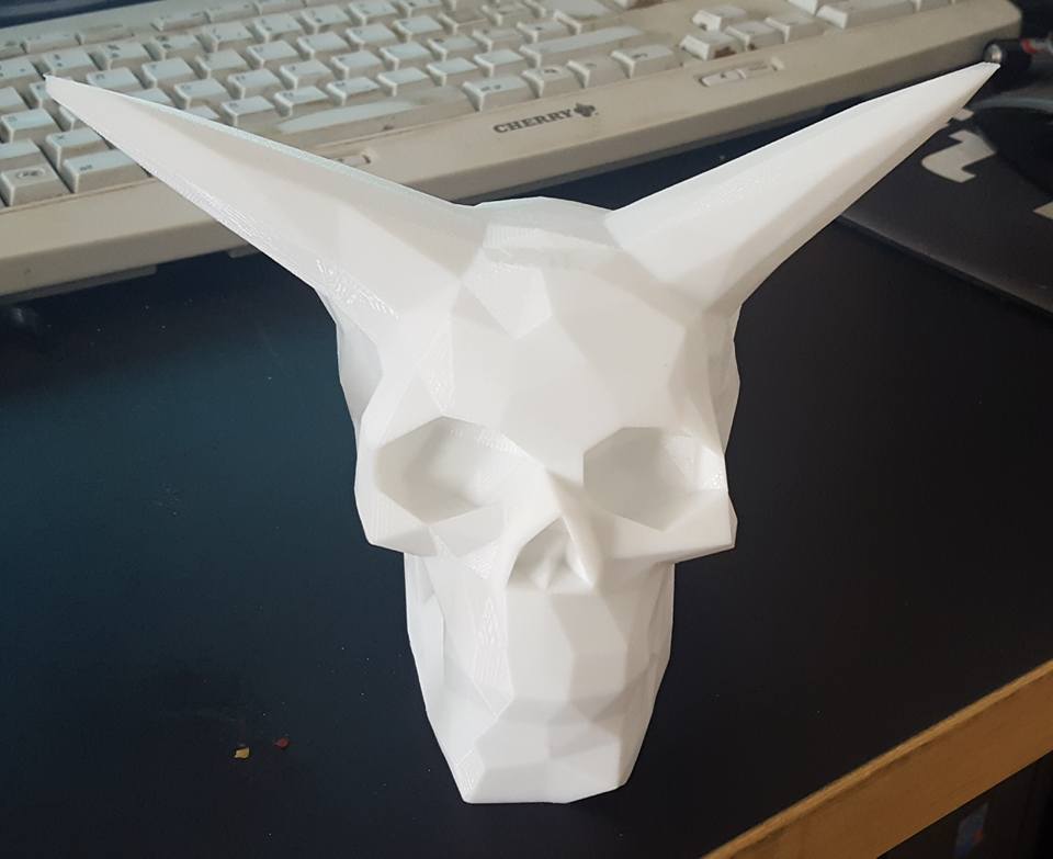 Low Poly Hollow Celtic Skull with Horns for Mood Light