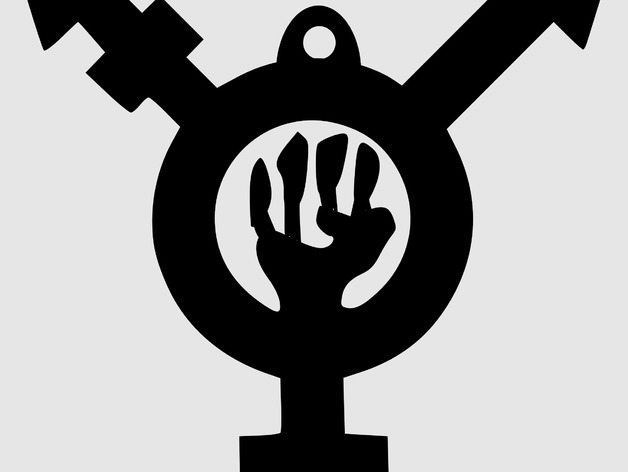 Trans Feminist Fist Necklace Charm
