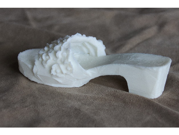 3Dprintable Sandal With Flowerornaments