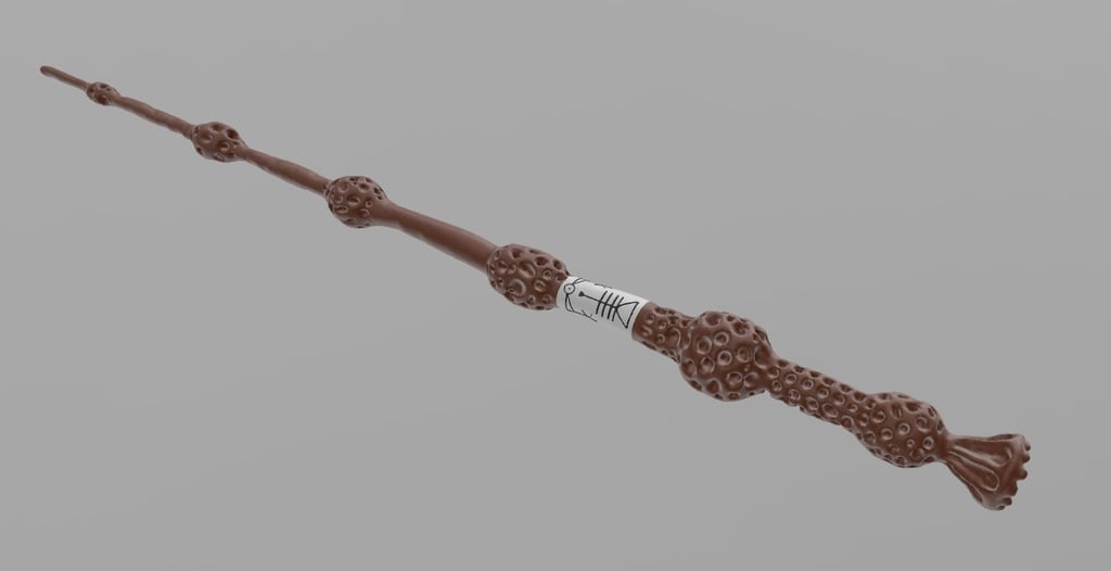 The Elder Wand from Harry Potter Single and Multimaterial Model