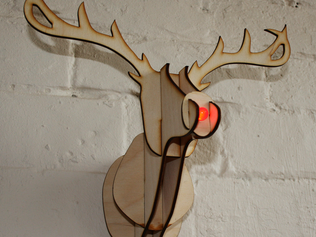 Mounted Rudolph Head