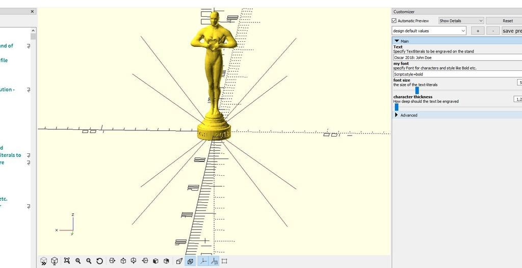 OSCAR-Statue with customizable text engraved