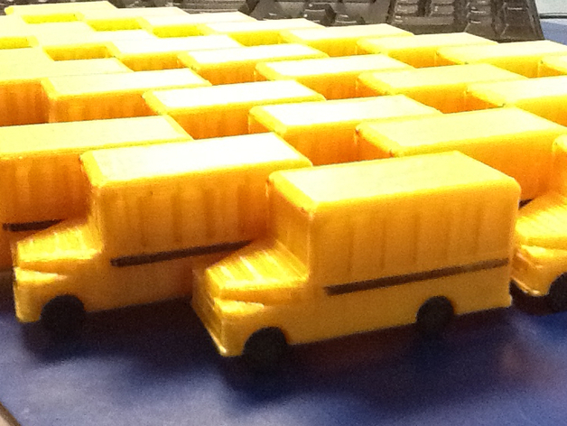 Little school bus with glue-on wheels