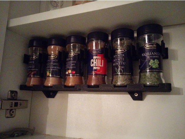 Spice shelf with holders