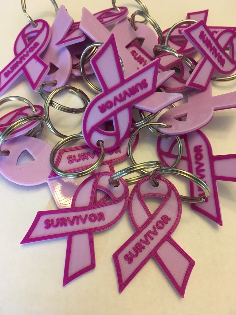 Survivor Cancer Ribbon Keychain