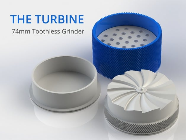 The Turbine 74Mm Toothless Herb Grinder