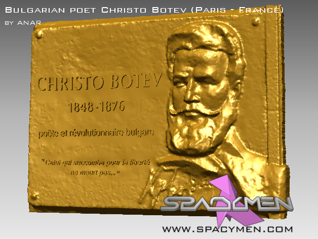 3D Bas-relief of Christo Botev