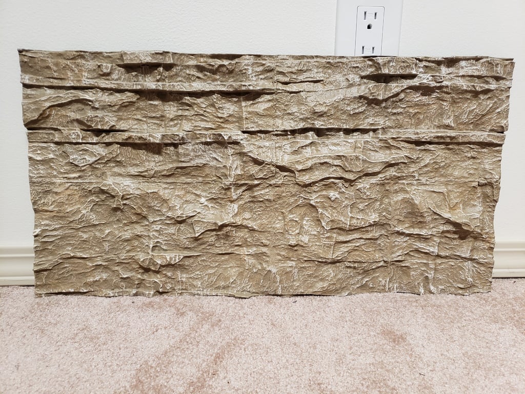 Aquarium Background - Textured Limestone wall - 2x1 foot
