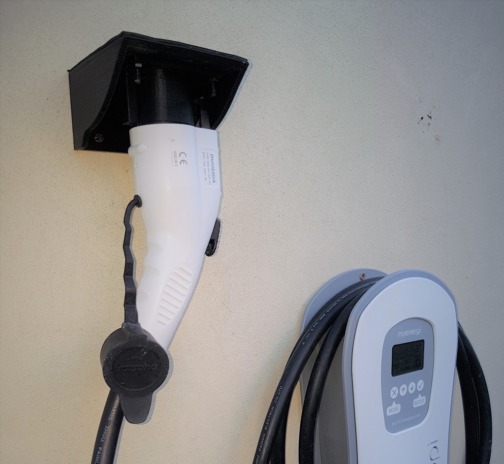 Weather proof holster for exterior EV charge plug