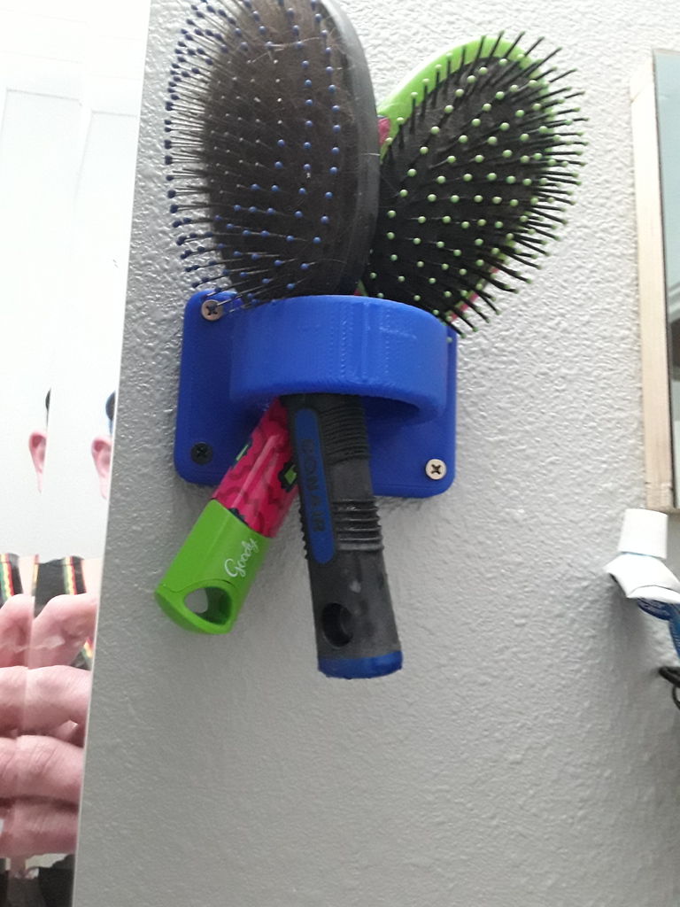 Curling Iron / Hairbrush Wall Mount Holder for Bathroom
