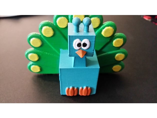 3D Block Zoo Peacock