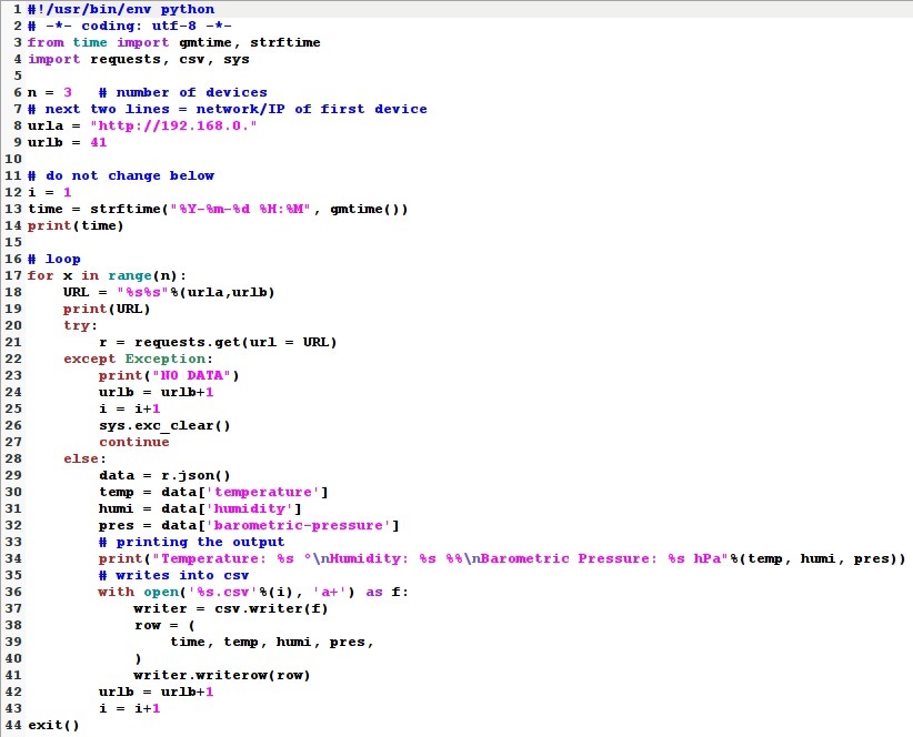 WeMos/Lolin D1 + BME280 - Environmental Data Fetcher - Python-Script for RaspberryPi/Linux - HTML-Graph