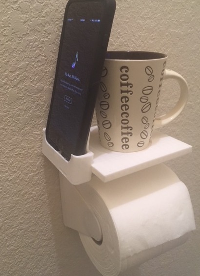 Toilet Paper Roll Holder with iPhone Stand and coffee cup stand