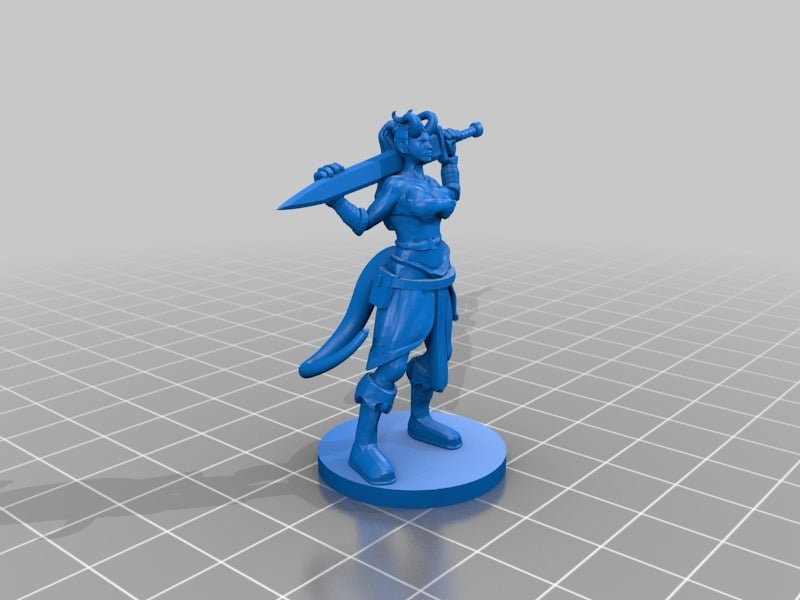 Tiefling Fighter/Barbarian for 28mm Tabletop