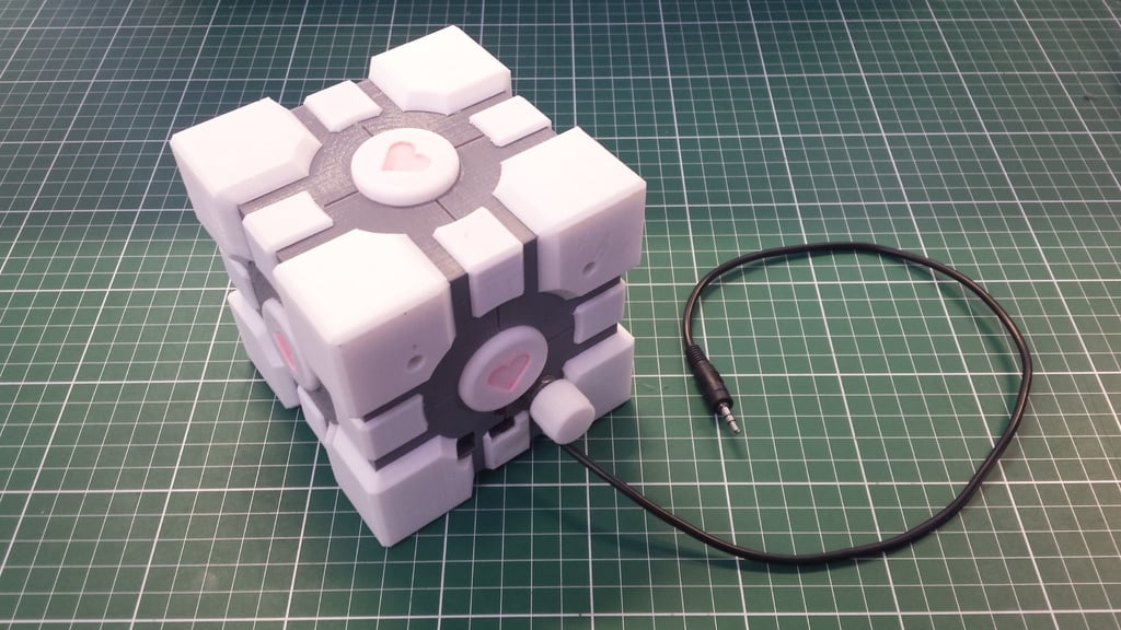 Companion Cube Speaker Box or a detailed model of a companion cube