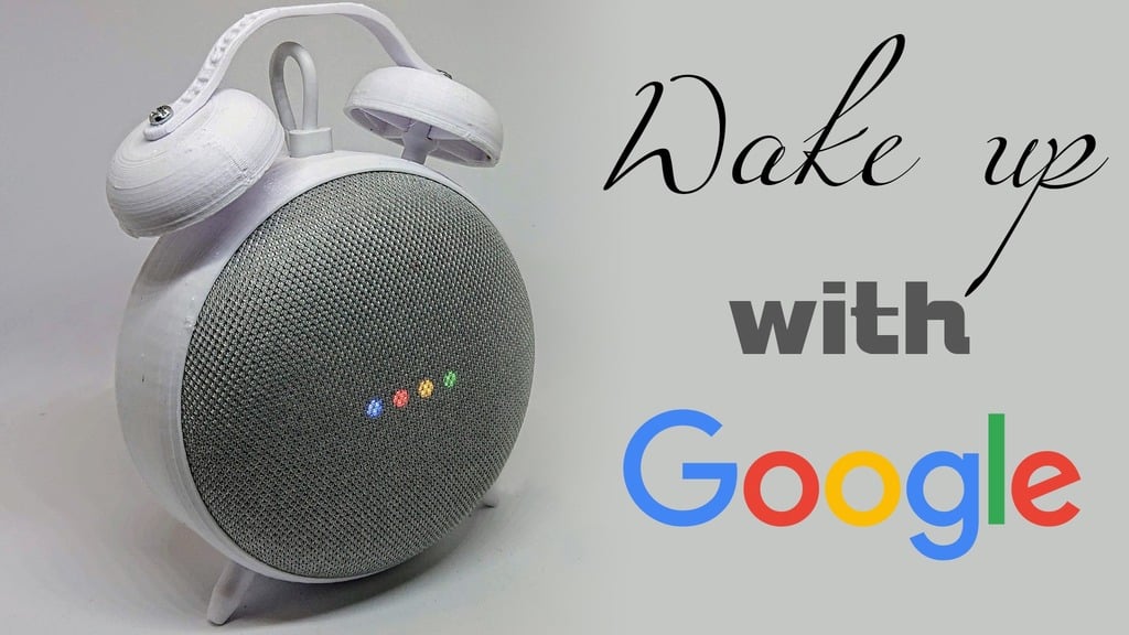 Retro Alarm Clock Stand for the Google Home Mini (snap together)