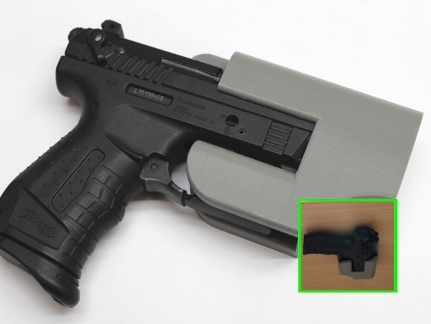 Under table mounting plate for Walther P22 9mm P.A.K. pistol