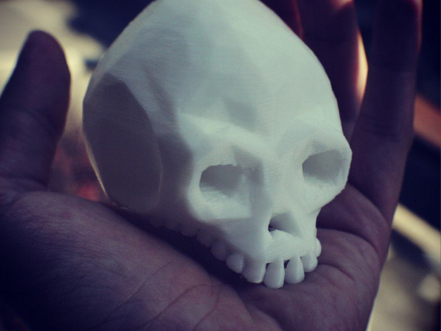 low poly old skull
