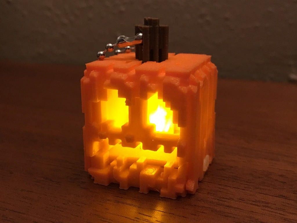 Snap-Together Mini Minecraft Jack-O-Lantern with integrated LED