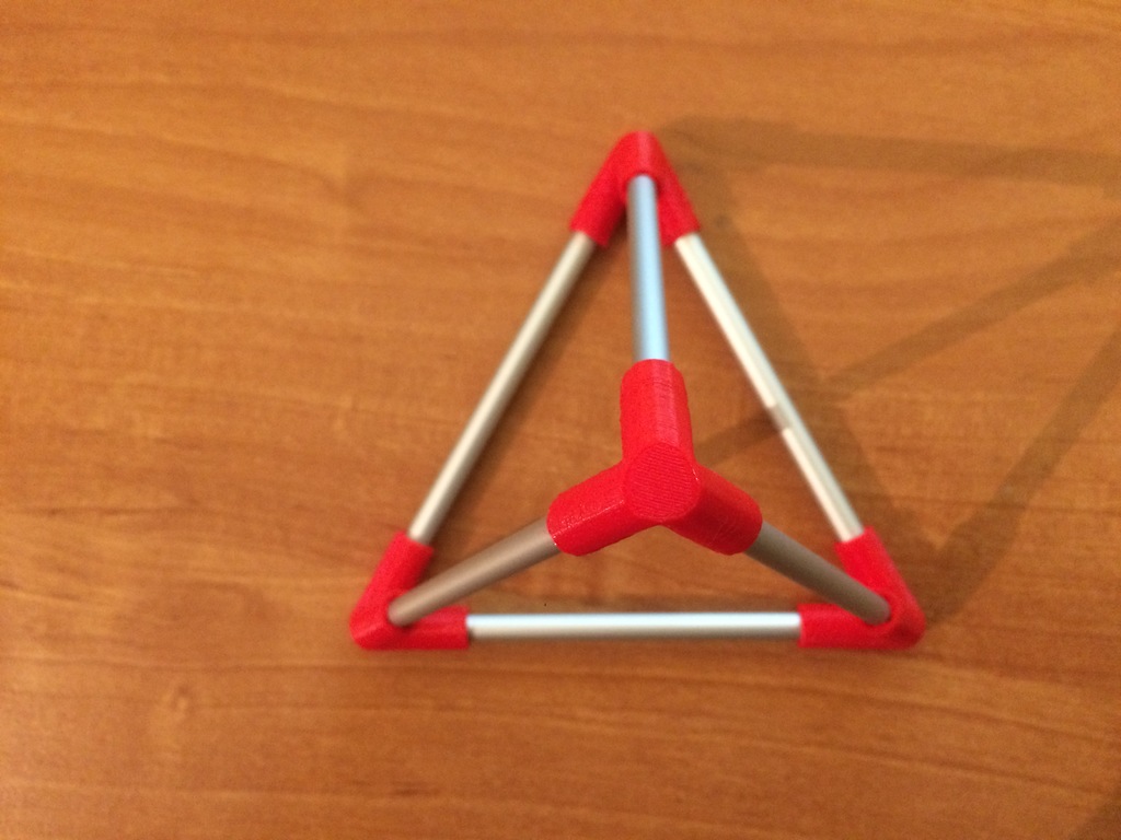Just tetrahedron - aluminium rods and plastic