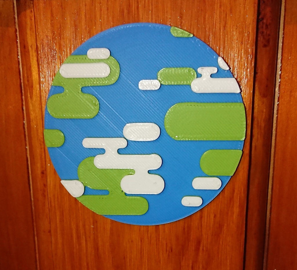 Kurzgesagt World Globe Multilayer sign