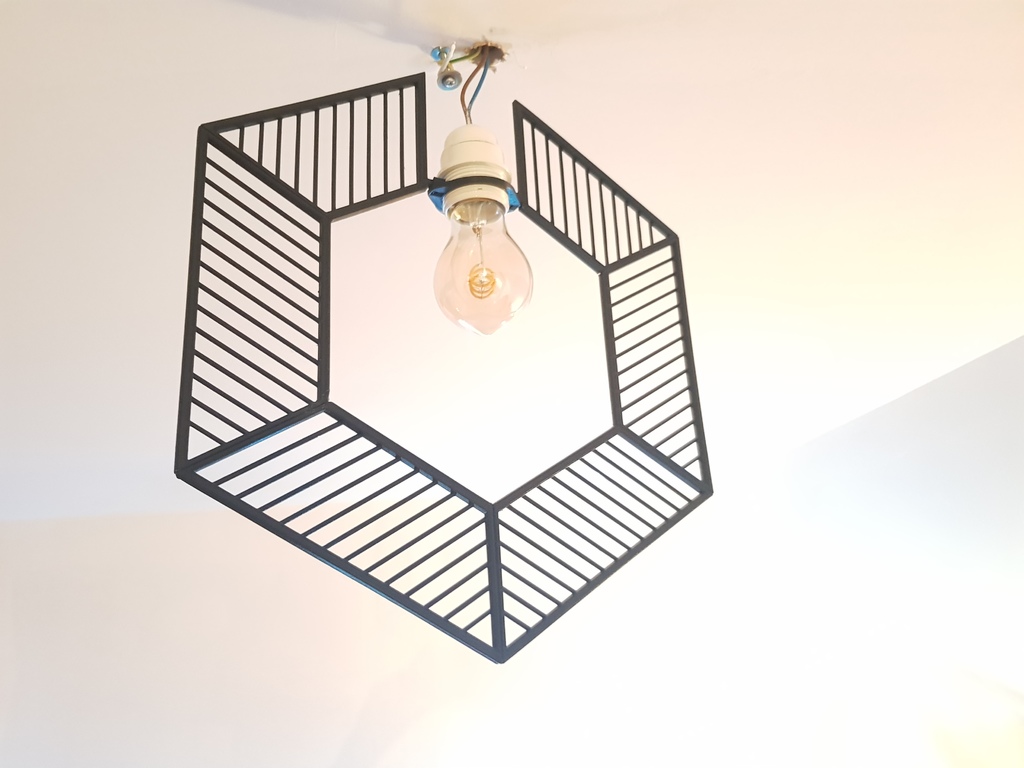Modular Wire-Frame Hexagon Chandelier/Lampshade