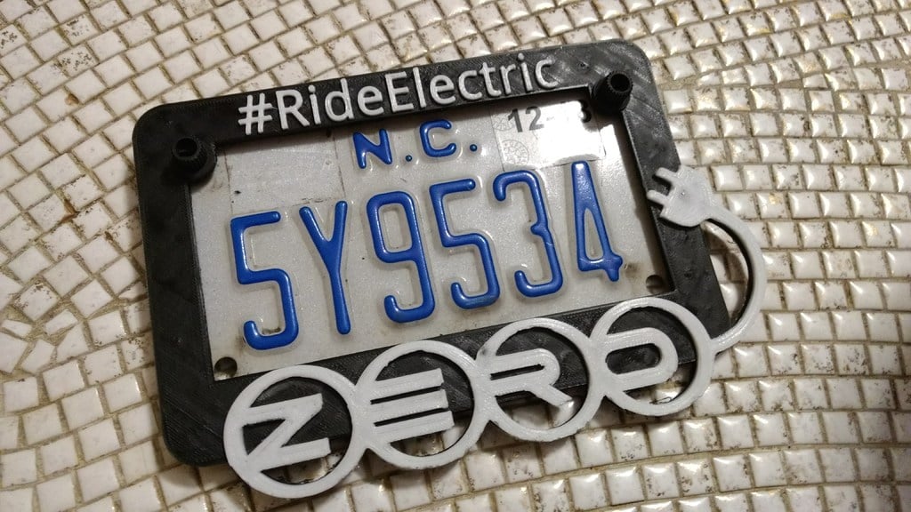 Zero Motorcycles #RideElectric license plate frame
