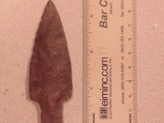 Dark Pre-Choctaw Little Bear Creek-Type Projectile Point Arrowhead, 2,500 BC